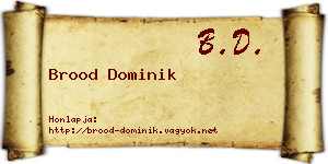 Brood Dominik névjegykártya